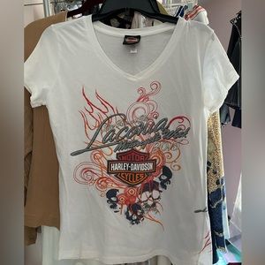 Harley Davidson Laconia white shortsleeve t shirt